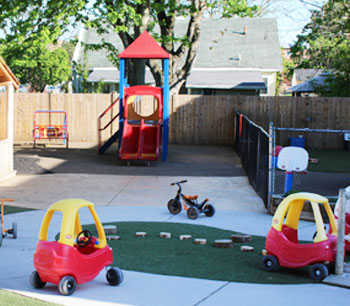 Picture of Playground with 2 yellow and red toy cars